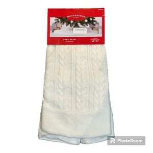 Target Wondershop Cable Knit Christmas Tree Skirt Ivory